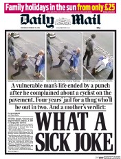 Daily Mail (UK) Newspaper Front Page for 26 February 2014