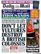 Daily Mail (UK) Newspaper Front Page for 26 March 2018