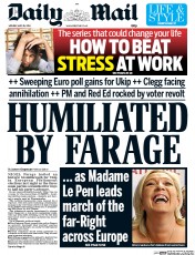 Daily Mail (UK) Newspaper Front Page for 26 May 2014