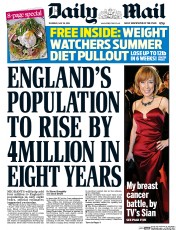 Daily Mail (UK) Newspaper Front Page for 26 May 2016