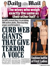 Daily Mail (UK) Newspaper Front Page for 26 May 2017