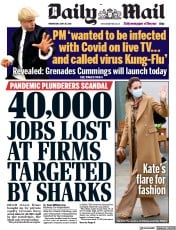 Daily Mail (UK) Newspaper Front Page for 26 May 2021