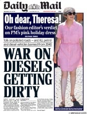 Daily Mail (UK) Newspaper Front Page for 26 July 2017