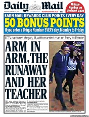 Daily Mail (UK) Newspaper Front Page for 26 September 2012