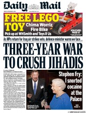 Daily Mail (UK) Newspaper Front Page for 26 September 2014