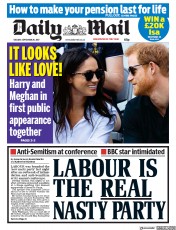Daily Mail (UK) Newspaper Front Page for 26 September 2017