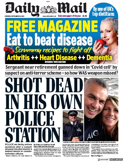 Daily Mail Newspaper Front Page (UK) for 26 September 2020