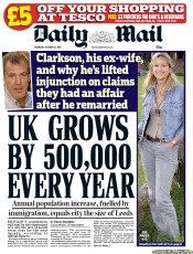 Daily Mail (UK) Newspaper Front Page for 27 October 2011