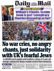 Daily Mail front page for 27 November 2023