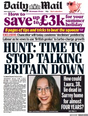 Daily Mail (UK) Newspaper Front Page for 27 January 2023