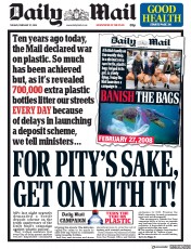 Daily Mail (UK) Newspaper Front Page for 27 February 2018