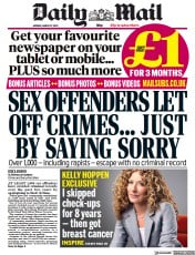 Daily Mail (UK) Newspaper Front Page for 27 March 2023