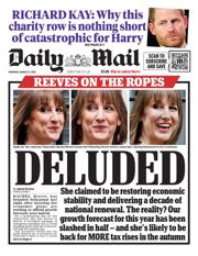 Daily Mail front page for 27 March 2025