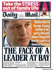 Daily Mail (UK) Newspaper Front Page for 27 May 2014