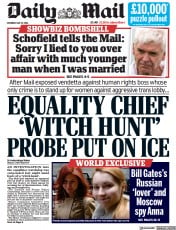 Daily Mail front page for 27 May 2023