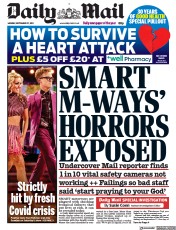 Daily Mail (UK) Newspaper Front Page for 27 September 2021