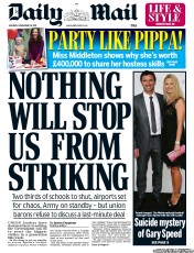 Daily Mail (UK) Newspaper Front Page for 28 November 2011