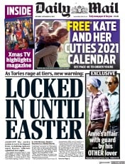 Daily Mail (UK) Newspaper Front Page for 28 November 2020