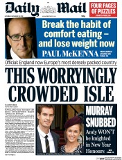 Daily Mail (UK) Newspaper Front Page for 28 December 2013