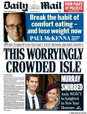 Daily Mail Newspaper Front Page (UK) for 28 December 2013