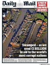 Daily Mail (UK) Newspaper Front Page for 28 December 2015