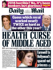 Daily Mail (UK) Newspaper Front Page for 28 December 2016