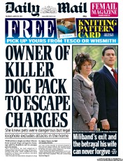 Daily Mail (UK) Newspaper Front Page for 28 March 2013