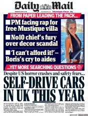 Daily Mail (UK) Newspaper Front Page for 28 April 2021