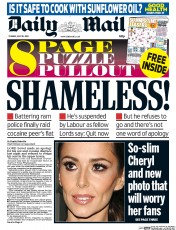 Daily Mail Newspaper Front Page (UK) for 28 July 2015