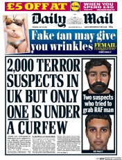 Daily Mail (UK) Newspaper Front Page for 28 July 2016