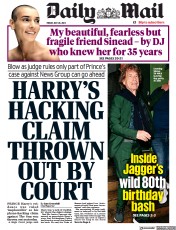 Daily Mail (UK) Newspaper Front Page for 28 July 2023