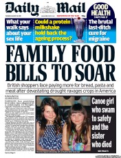 Daily Mail (UK) Newspaper Front Page for 28 August 2012