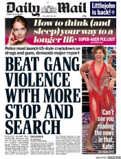 Daily Mail (UK) Newspaper Front Page for 28 August 2018