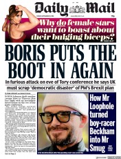 Daily Mail (UK) Newspaper Front Page for 28 September 2018