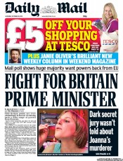 Daily Mail (UK) Newspaper Front Page for 29 October 2011