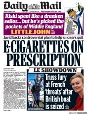 Daily Mail (UK) Newspaper Front Page for 29 October 2021
