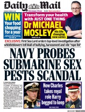 Daily Mail (UK) Newspaper Front Page for 29 October 2022
