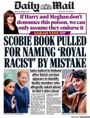Daily Mail front page for 29 November 2023