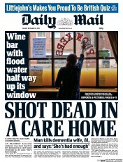 Daily Mail (UK) Newspaper Front Page for 29 December 2015