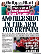 Daily Mail (UK) Newspaper Front Page for 29 January 2021