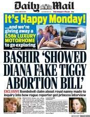 Daily Mail (UK) Newspaper Front Page for 29 March 2021