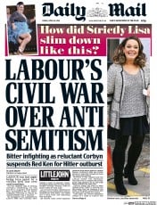 Daily Mail (UK) Newspaper Front Page for 29 April 2016