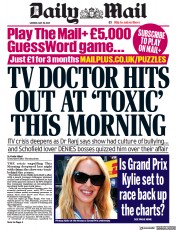 Daily Mail (UK) Newspaper Front Page for 29 May 2023