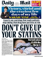Daily Mail (UK) Newspaper Front Page for 29 June 2016