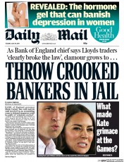 Daily Mail (UK) Newspaper Front Page for 29 July 2014