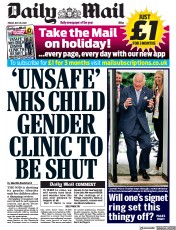 Daily Mail (UK) Newspaper Front Page for 29 July 2022