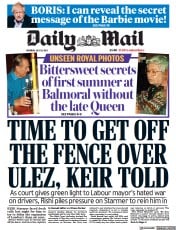 Daily Mail (UK) Newspaper Front Page for 29 July 2023