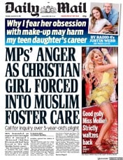 Daily Mail (UK) Newspaper Front Page for 29 August 2017