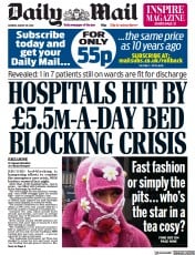 Daily Mail (UK) Newspaper Front Page for 29 August 2022