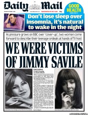 Daily Mail (UK) Newspaper Front Page for 2 October 2012